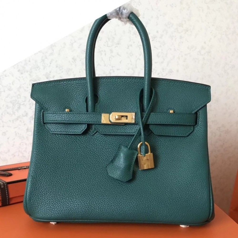 Hermes Malachite Birkin 25cm Clemence Handmade Bag LDBS242830