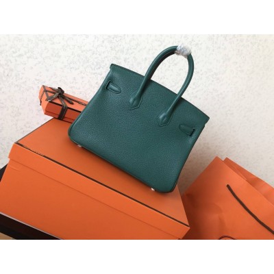 Hermes Malachite Birkin 25cm Clemence Handmade Bag LDBS242830