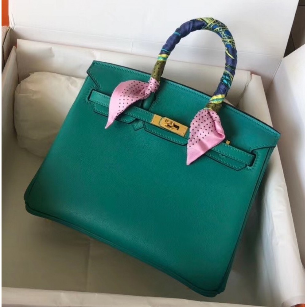 Hermes Malachite Birkin 25cm Swift Handmade Bag LDBS242832