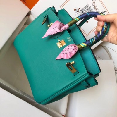 Hermes Malachite Birkin 25cm Swift Handmade Bag LDBS242832