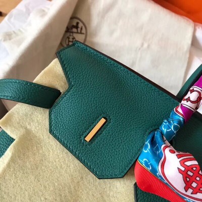 Hermes Malachite Birkin 35cm Clemence Handmade Bag LDBS242835