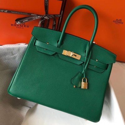 Hermes Malachite Clemence Birkin 30cm Bag LDBS242836