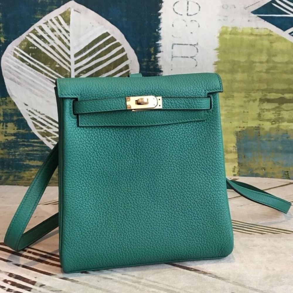 Hermes Malachite Clemence Kelly Ado PM Backpack LDBS242840