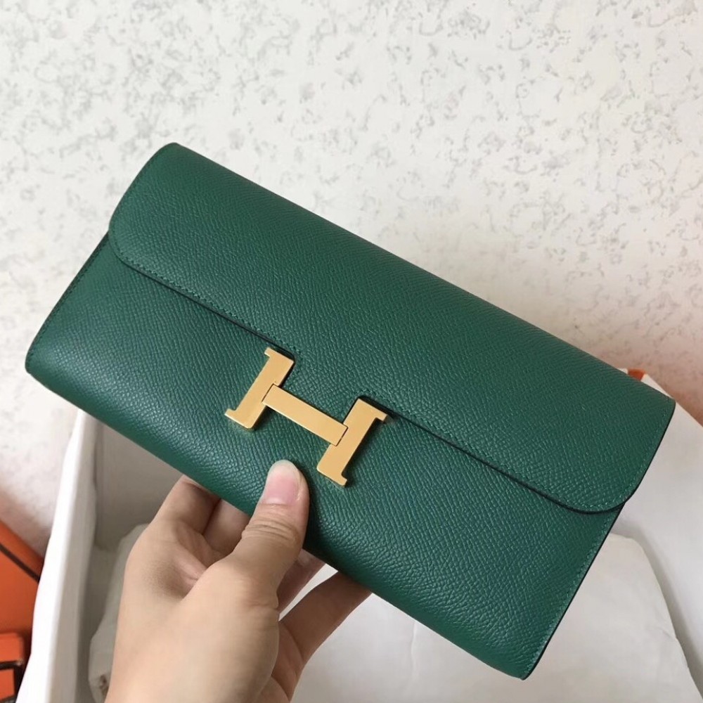 Hermes Malachite Epsom Constance Long Wallet LDBS242842