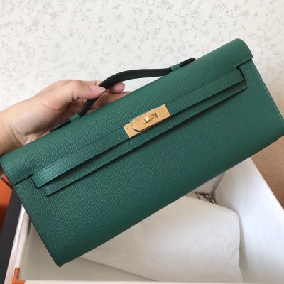 Hermes Malachite Epsom Kelly Cut Handmade Bag LDBS242845