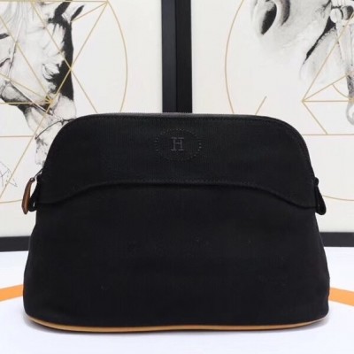 Hermes Medium Bolide Travel Case In Black Cotton LDBS242871