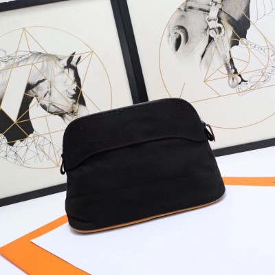 Hermes Medium Bolide Travel Case In Black Cotton LDBS242871