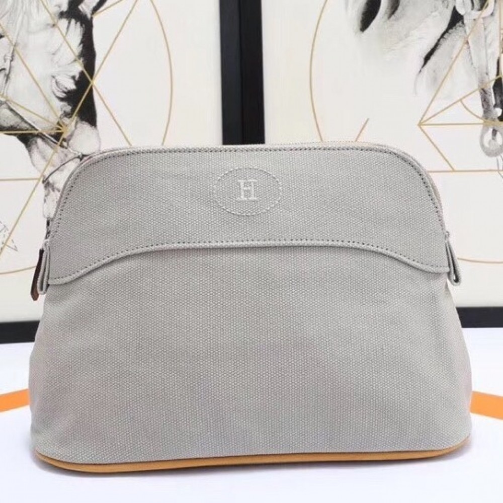 Hermes Medium Bolide Travel Case In Grey Cotton LDBS242875