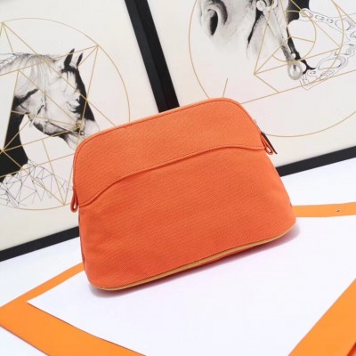 Hermes Medium Bolide Travel Case In Orange Cotton LDBS242876