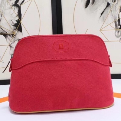 Hermes Medium Bolide Travel Case In Red Cotton LDBS242877