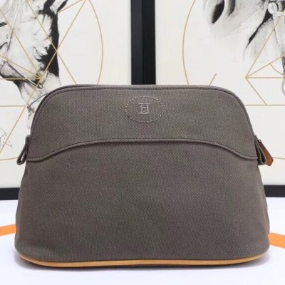 Hermes Medium Bolide Travel Case In Taupe Cotton LDBS242880