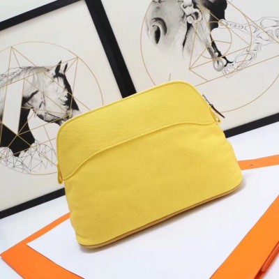 Hermes Medium Bolide Travel Case In Yellow Cotton LDBS242881