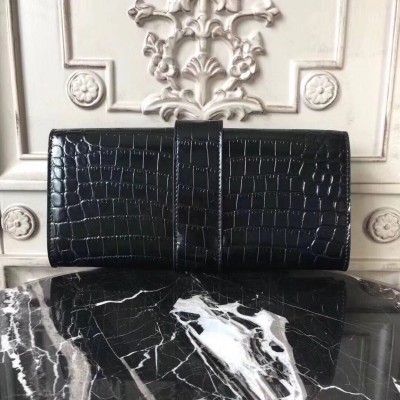 Hermes Medor Clutch Bag In Black Crocodile Leather LDBS242884