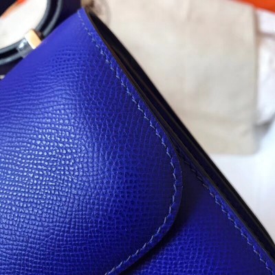 Hermes Mini Constance 18cm Epsom Blue Electric Bag LDBS242900