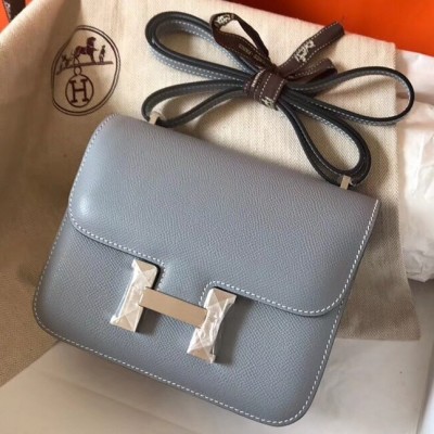 Hermes Mini Constance 18cm Epsom Blue Lin Bag LDBS242901