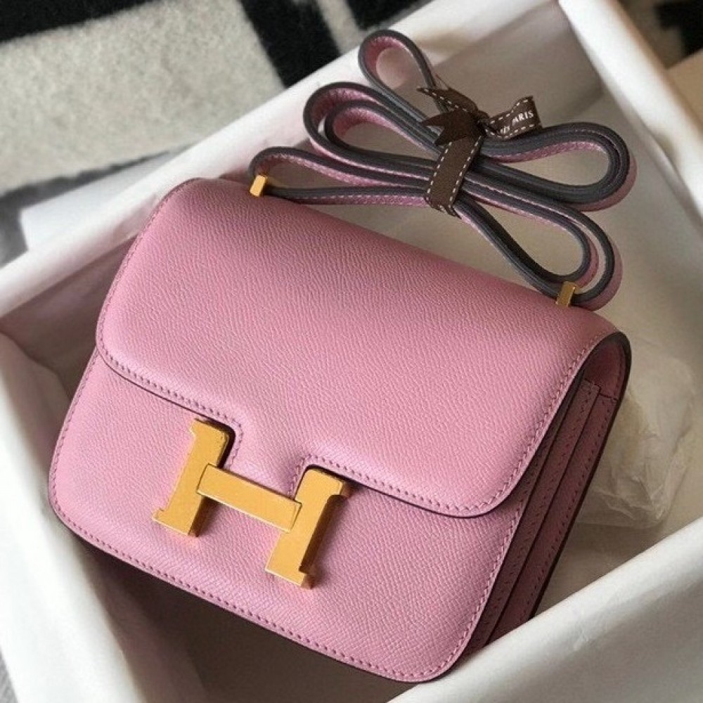 Hermes Mini Constance 18cm Epsom Mauve Sylvestre Bag LDBS242902