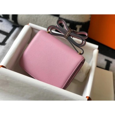 Hermes Mini Constance 18cm Epsom Mauve Sylvestre Bag LDBS242902