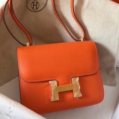 Hermes Mini Constance 18cm Orange Epsom Bag LDBS242906