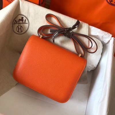 Hermes Mini Constance 18cm Orange Epsom Bag LDBS242906