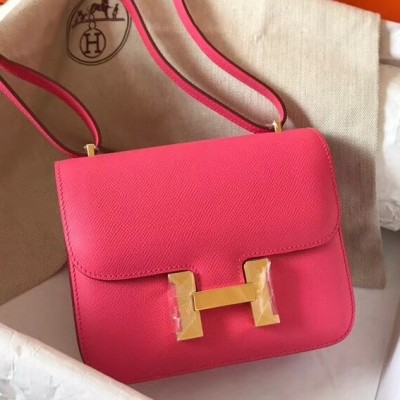 Hermes Mini Constance 18cm Rose Lipstick Epsom Bag LDBS242912