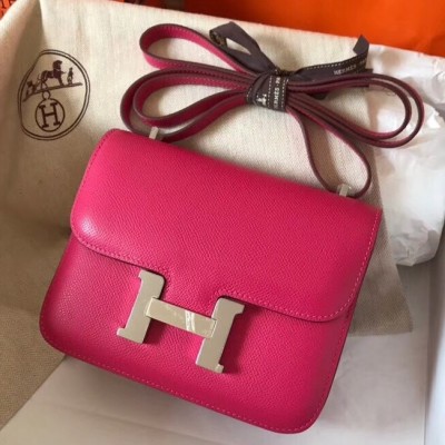 Hermes Mini Constance 18cm Rose Red Epsom Bag LDBS242913