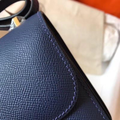 Hermes Mini Constance 18cm Sapphire Epsom Bag LDBS242915