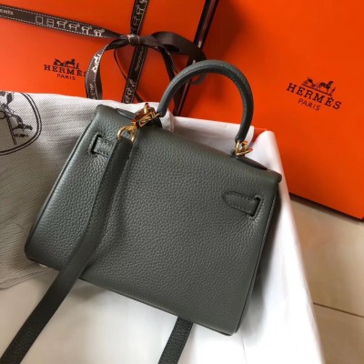 Hermes Mini Kelly 20cm Bag In Canopee Clemence Leather LDBS242925