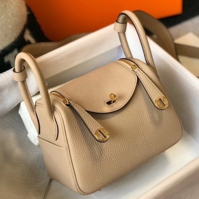 Hermes Mini Lindy Bag In Trench Clemence Leather LDBS242944