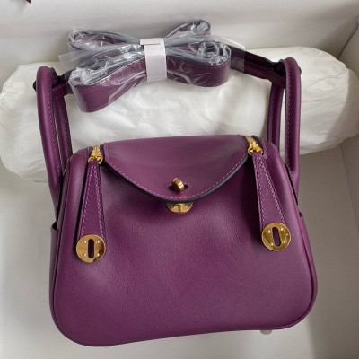 Hermes Mini Lindy Handmade Bag In Anemone Swift Leather LDBS242947