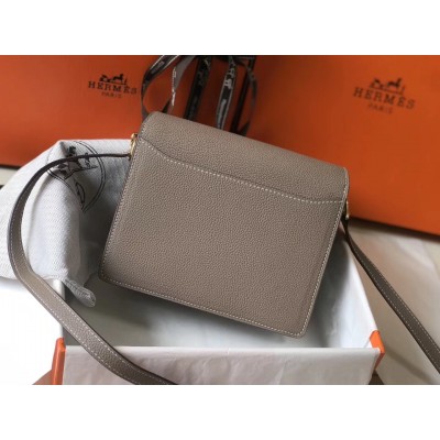 Hermes Mini Sac Roulis 18cm Bag In Grey Evercolor Calfskin LDBS242953