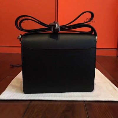 Hermes Mini Sac Roulis Bag In Black Swift Leather LDBS242957