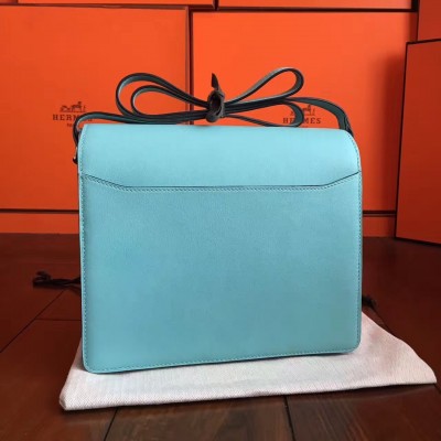 Hermes Mini Sac Roulis Bag In Blue Atoll Swift Leather LDBS242958