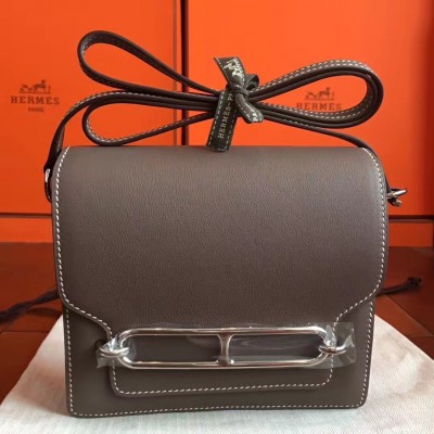 Hermes Mini Sac Roulis Bag In Etoupe Swift Leather LDBS242961