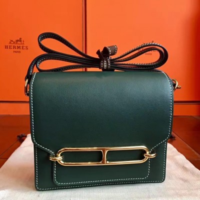 Hermes Mini Sac Roulis Bag In Green Swift Leather LDBS242962