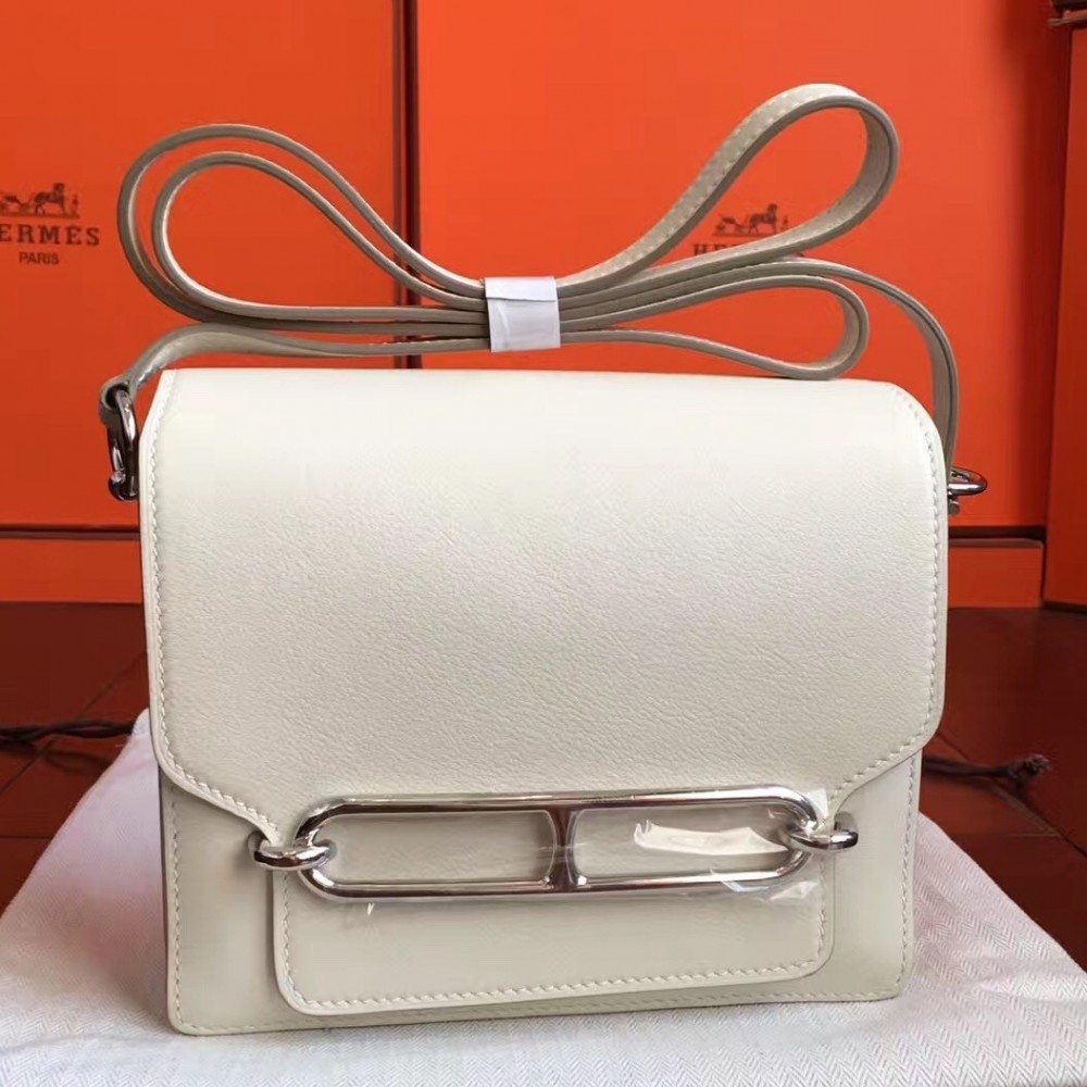 Hermes Mini Sac Roulis Bag In Ivory Swift Leather LDBS242963