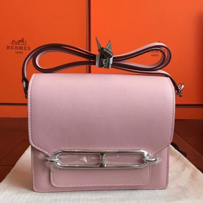 Hermes Mini Sac Roulis Bag In Rose Dragee Swift Leather LDBS242966