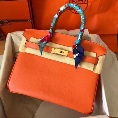 Hermes Orange Birkin 30cm Epsom Handmade Bag LDBS242994