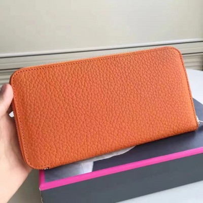 Hermes Orange Clemence Azap Zipped Wallet LDBS242998