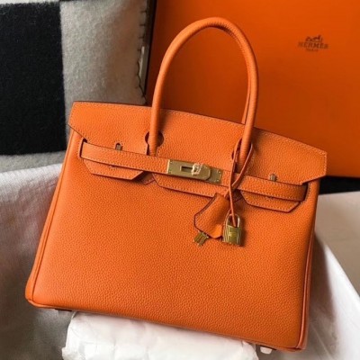 Hermes Orange Clemence Birkin 30cm Bag LDBS242999