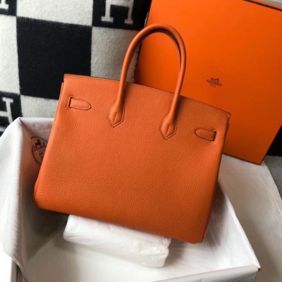 Hermes Orange Clemence Birkin 35cm Bag LDBS243000