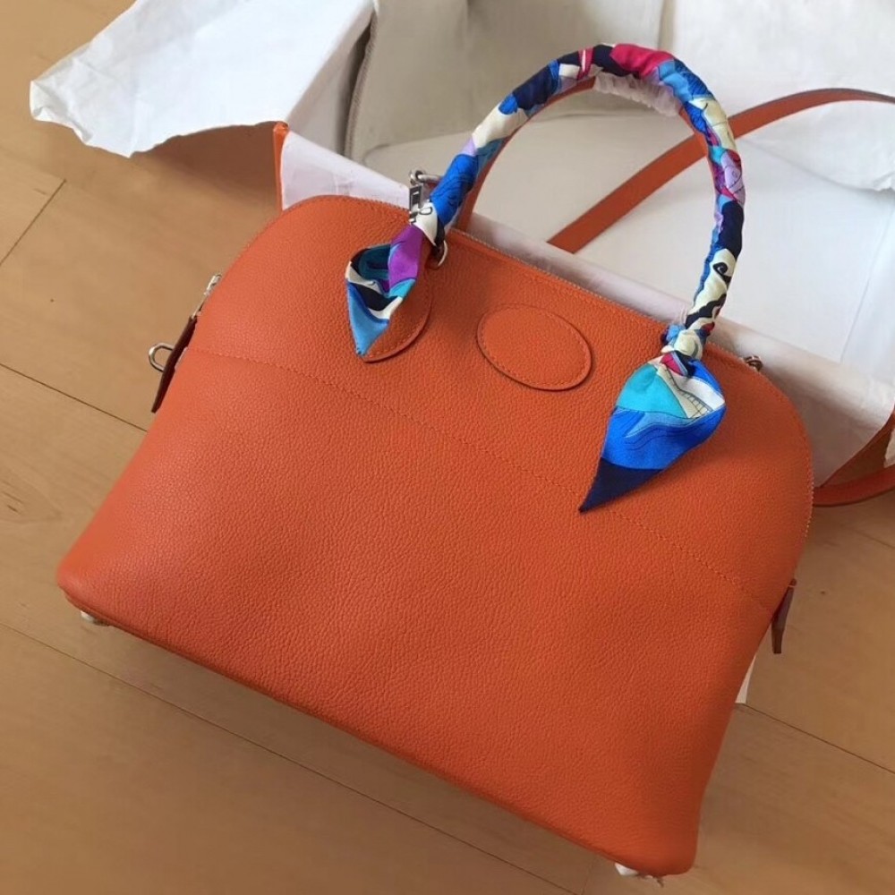 Hermes Orange Clemence Bolide 35cm Handmade Bag LDBS243001