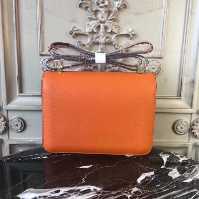 Hermes Orange Constance MM 24cm Epsom Leather Bag LDBS243010