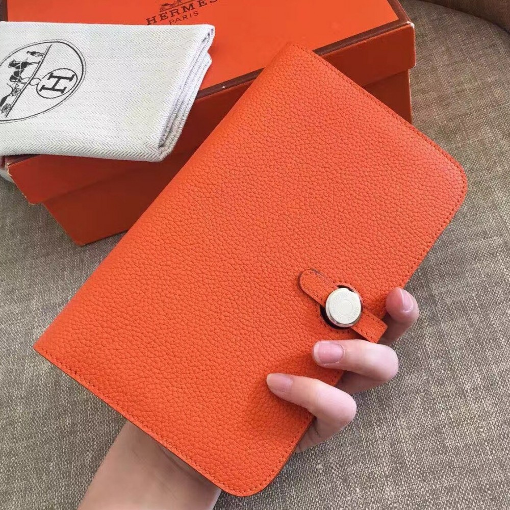 Hermes Orange Dogon Duo Combined Wallet LDBS243011