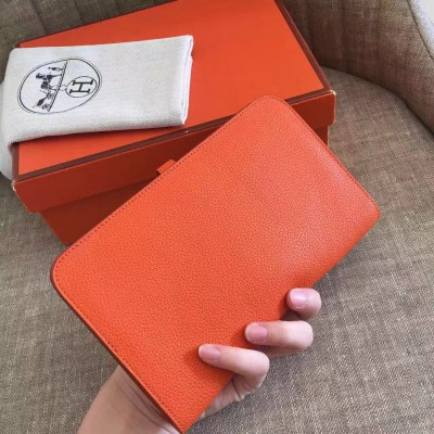 Hermes Orange Dogon Duo Combined Wallet LDBS243011