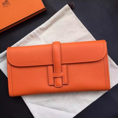 Hermes Orange Epsom Jige Elan 29 Clutch Bag LDBS243015