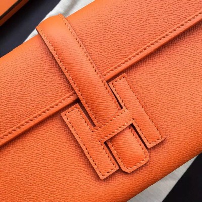 Hermes Orange Epsom Jige Elan 29 Clutch Bag LDBS243015