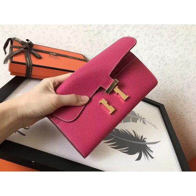 Hermes Peach Epsom Constance Long Wallet LDBS243028