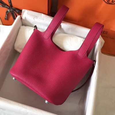 Hermes Peach Picotin Lock MM 22cm Handmade Bag LDBS243029