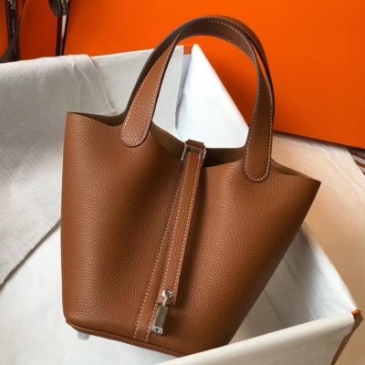 Hermes Picotin Lock 18 Bag In Gold Clemence Leather LDBS243040