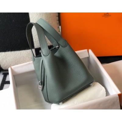 Hermes Picotin Lock 18 Bag In Vert Amande Clemence Leather LDBS243046